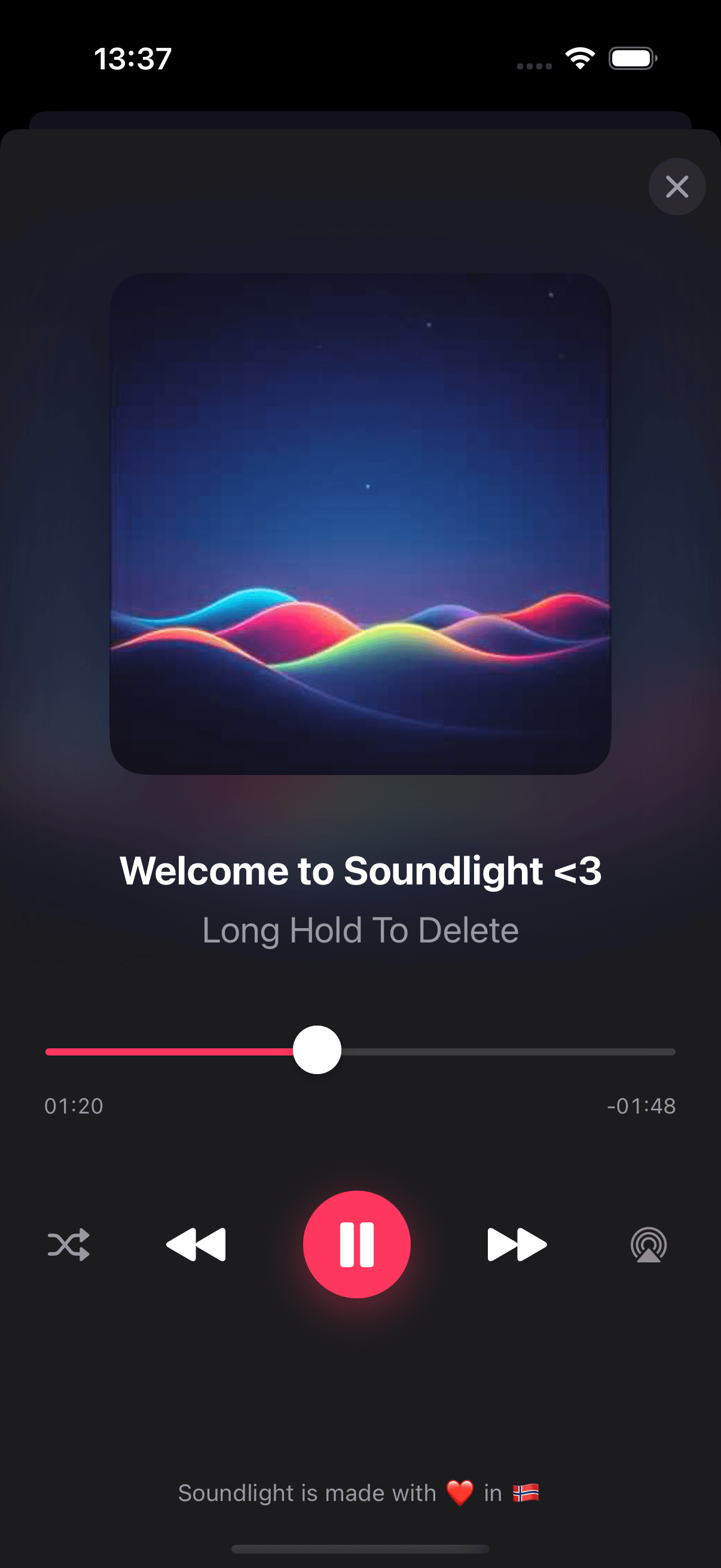 Soundlight player — screenshot